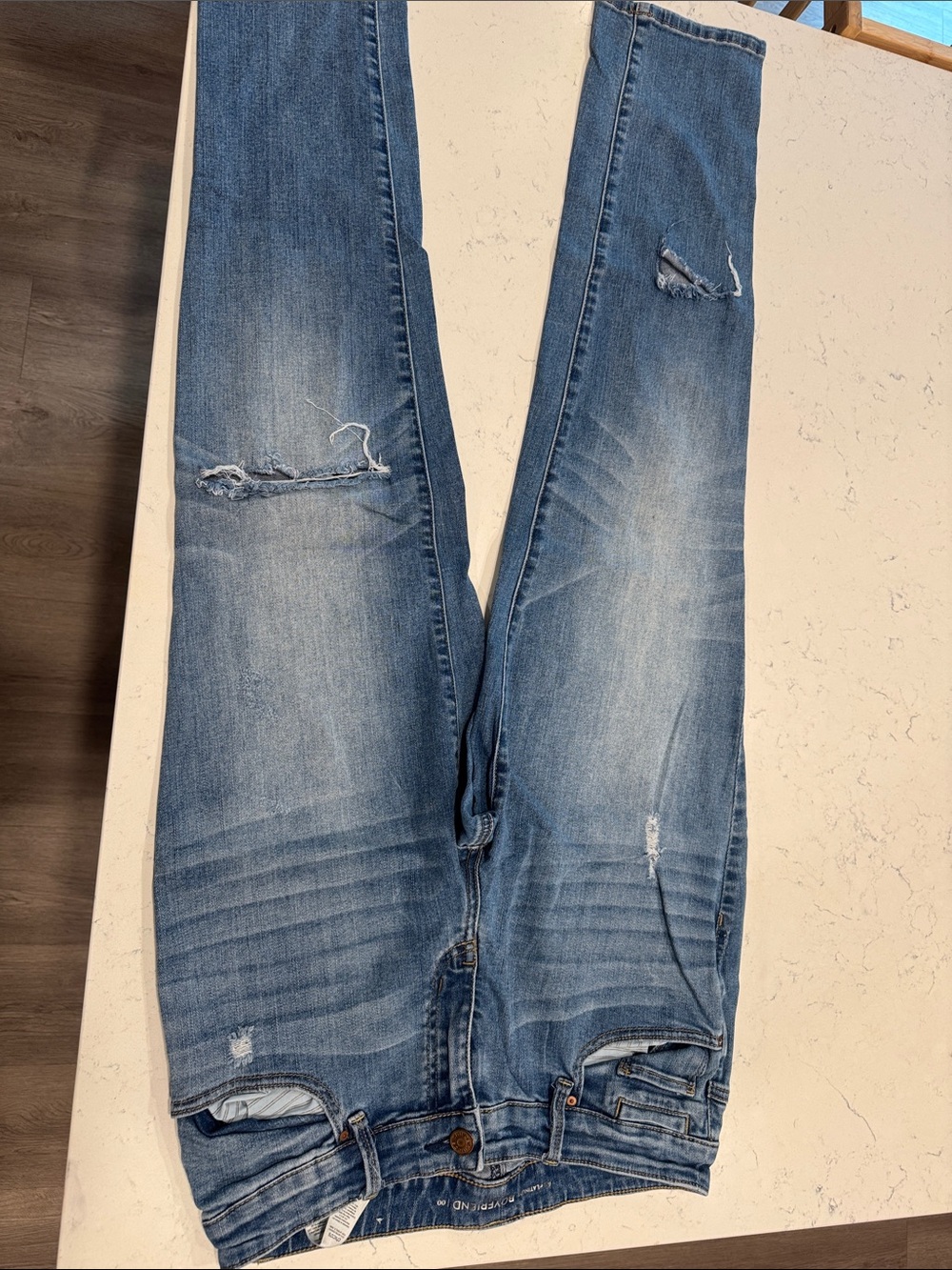 Chico's Slim Straight Distressed Blue Jeans